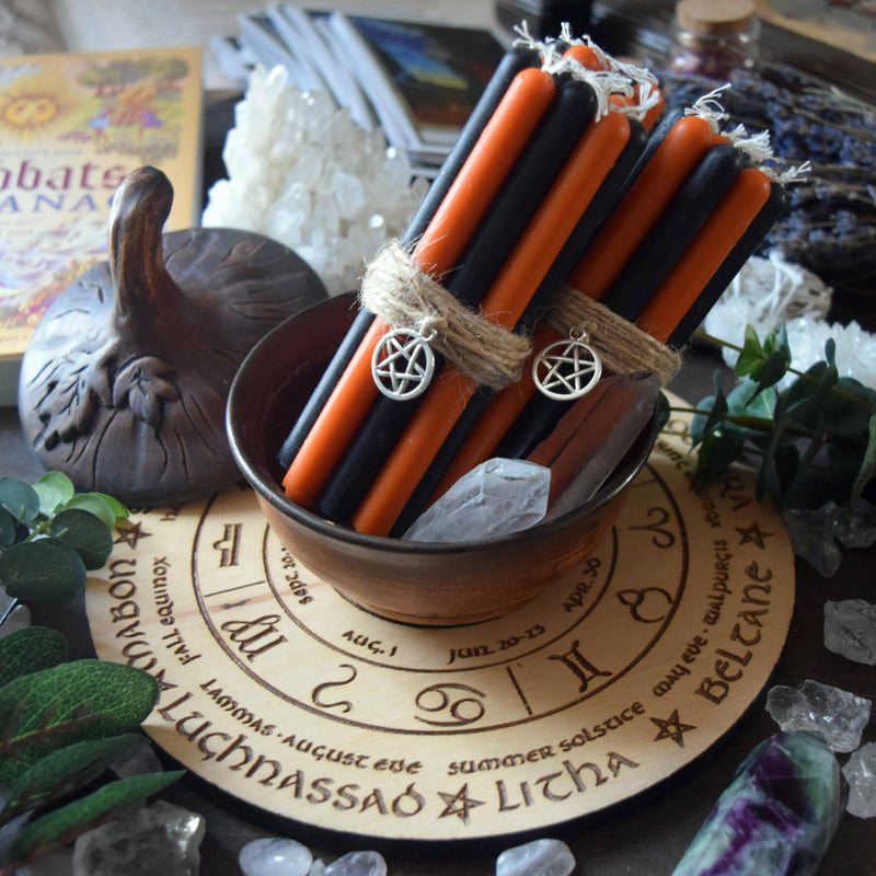 Candle - Samhain - Wheel Of The Year - Set Of Beeswax Candles