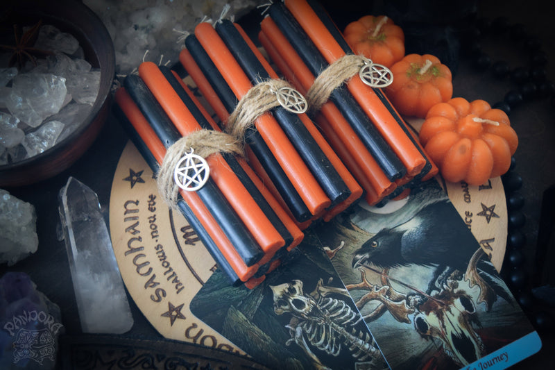 Candle - Samhain - Wheel Of The Year - Set Of Beeswax Candles