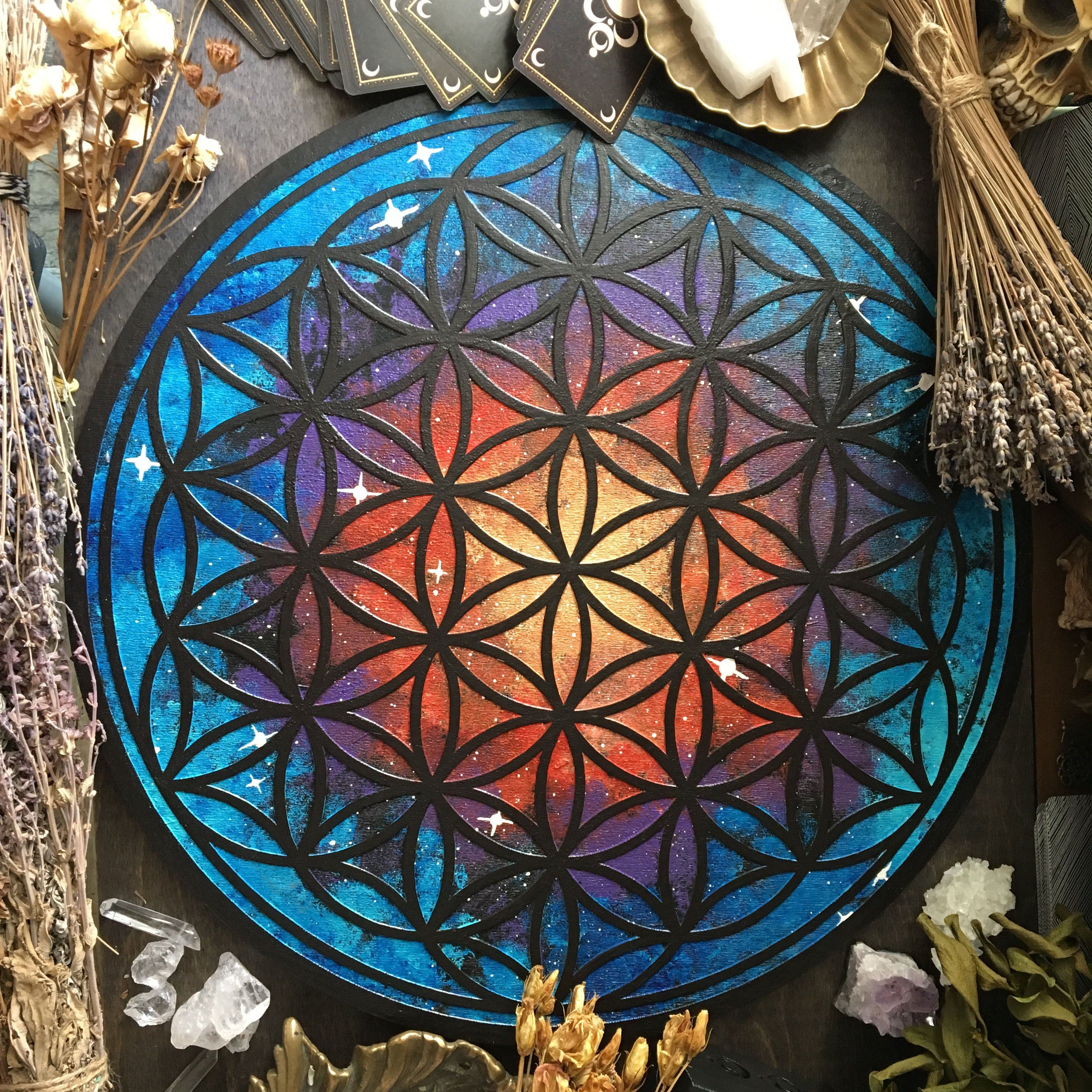 Crystal Grid Flower Of Life, Flower Pythagoras - Space