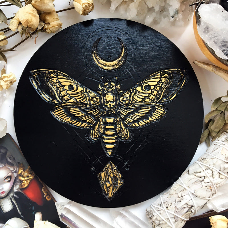 Death Head Moth - Altar Pentacle - Black\Gold