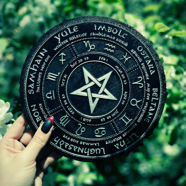 Wheel of the Year - Pentagram - Black\Silver