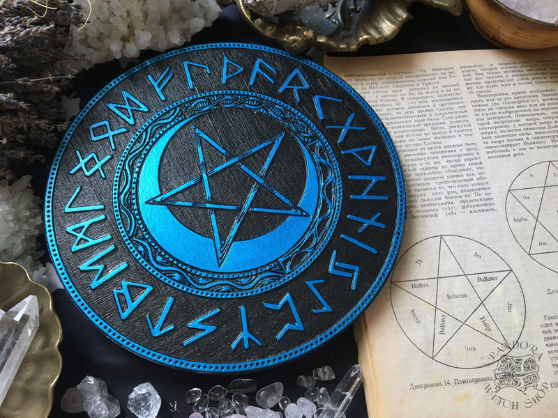 Elder Futhark Runes - PentaMoon - Black\Azure
