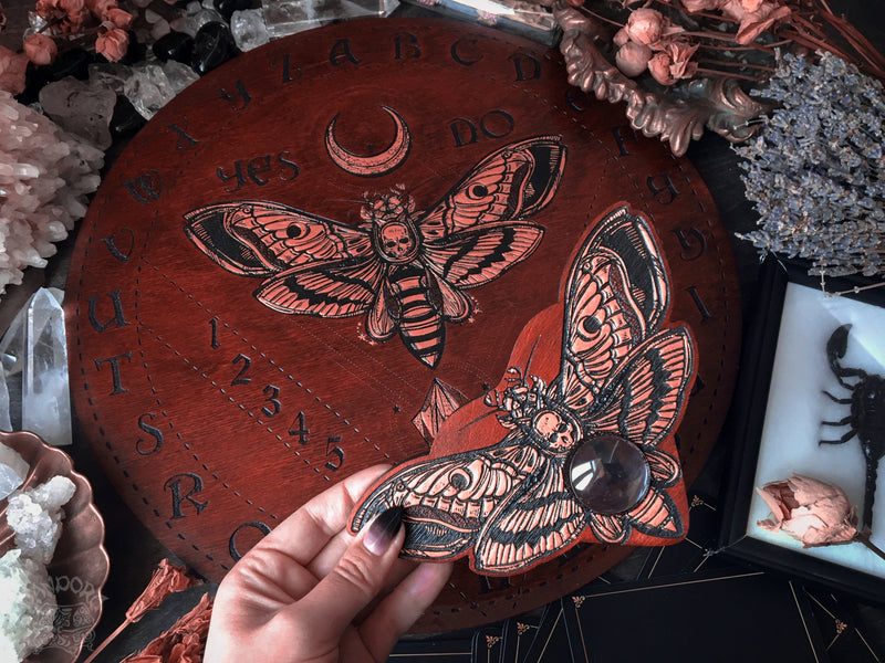 Round Ouija Board "Cooper Death's head moth"