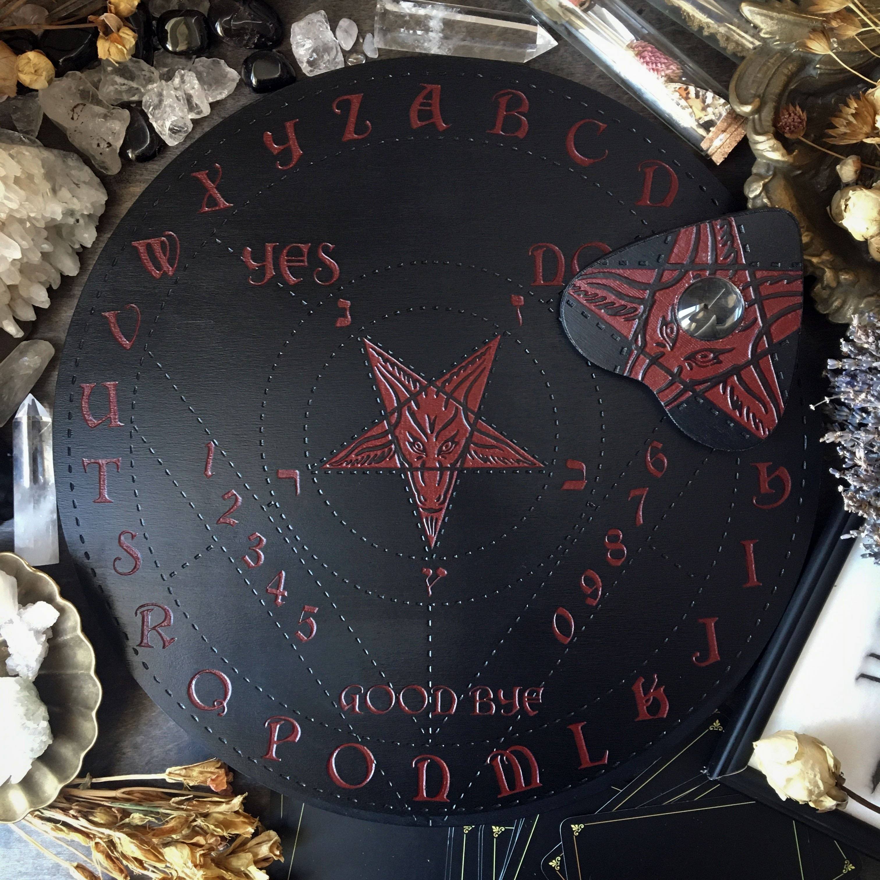 Ouija Board, Witch Board, Talking Board for calling spirits with Baphomet, Samael, Lucifer, Satan, Devil