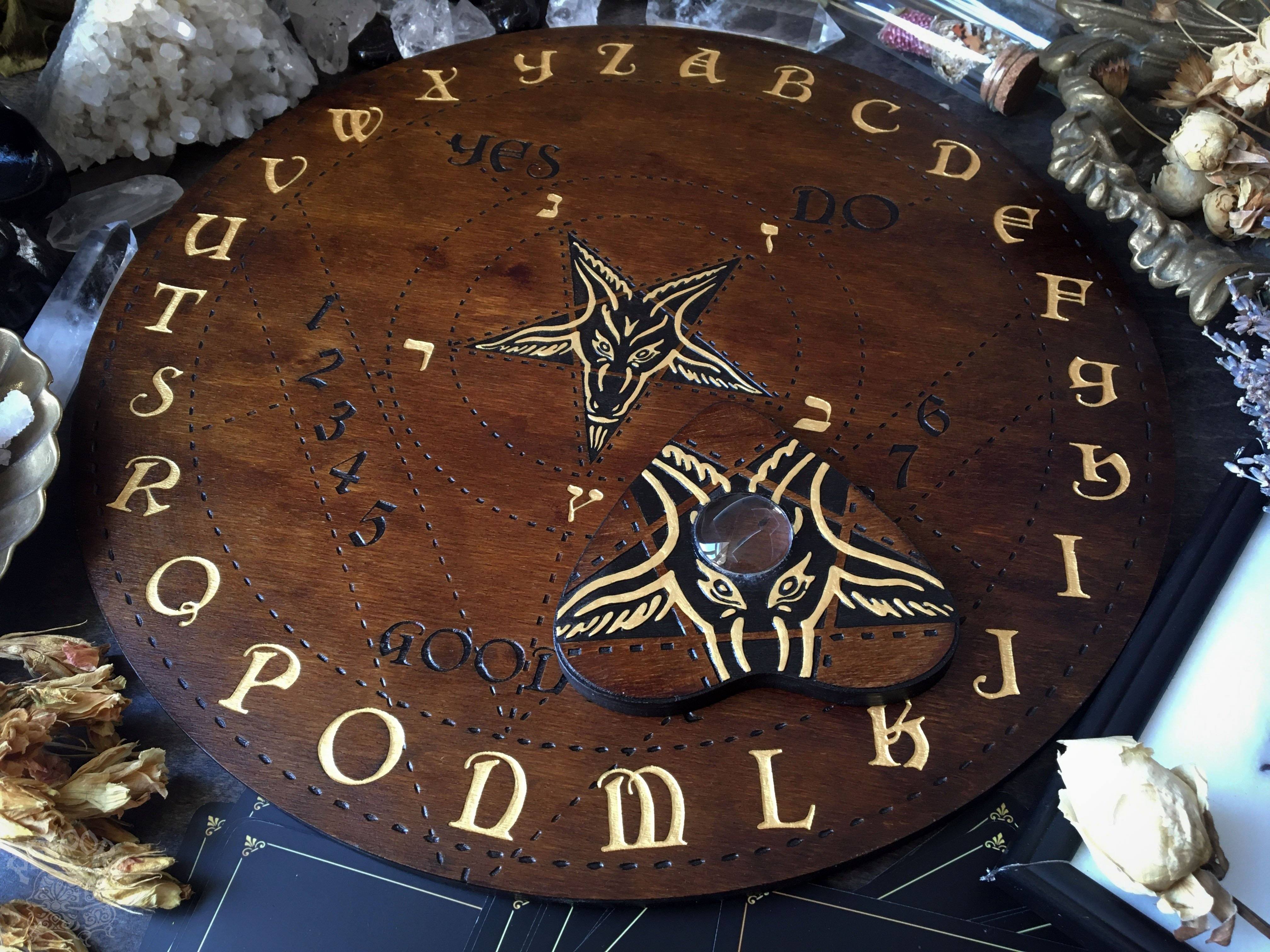 Ouija Board, Witch Board, Talking Board for calling spirits with Baphomet, Samael, Lucifer, Satan, Devil