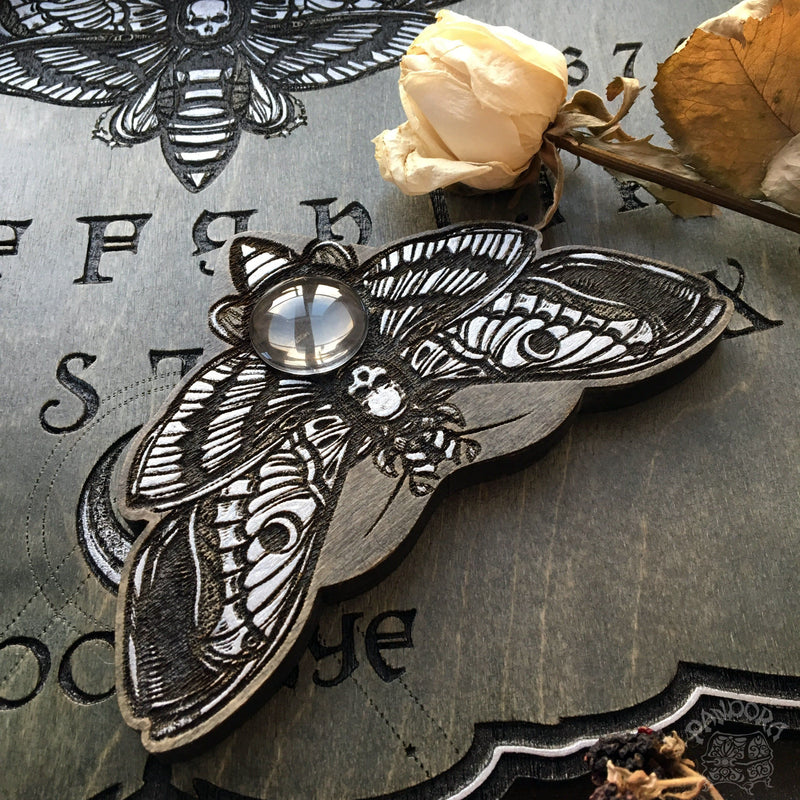 Ouija Planchette - Planchette - Silver Death's Head Moth