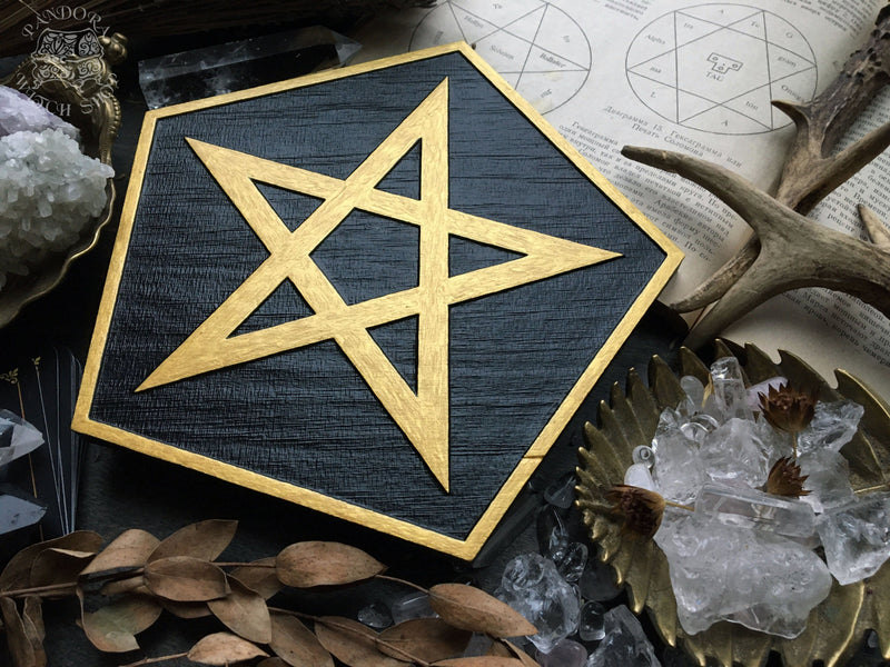 Pentagram rhombus - Altar pentacle - Black\Gold