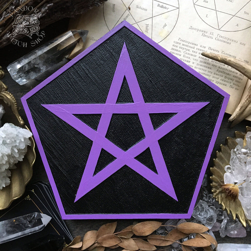 Pentagram rhombus - Altar pentacle - Black\Purple