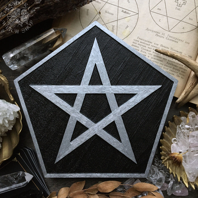 Pentagram rhombus - Altar pentacle - Black\Silver