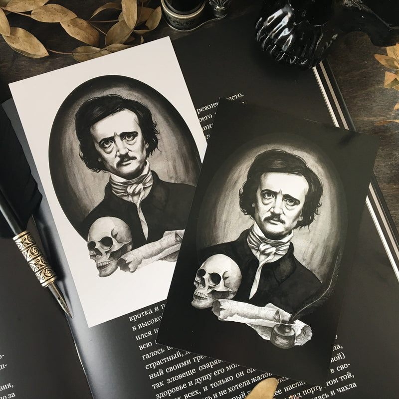 Postcard Edgar Allan Poe - Black / White