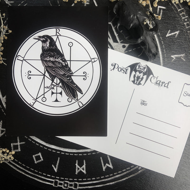 Postcard - Familiar Raven
