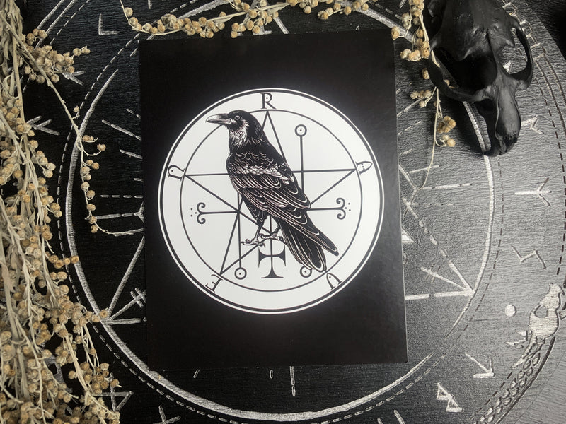 Postcard - Familiar Raven