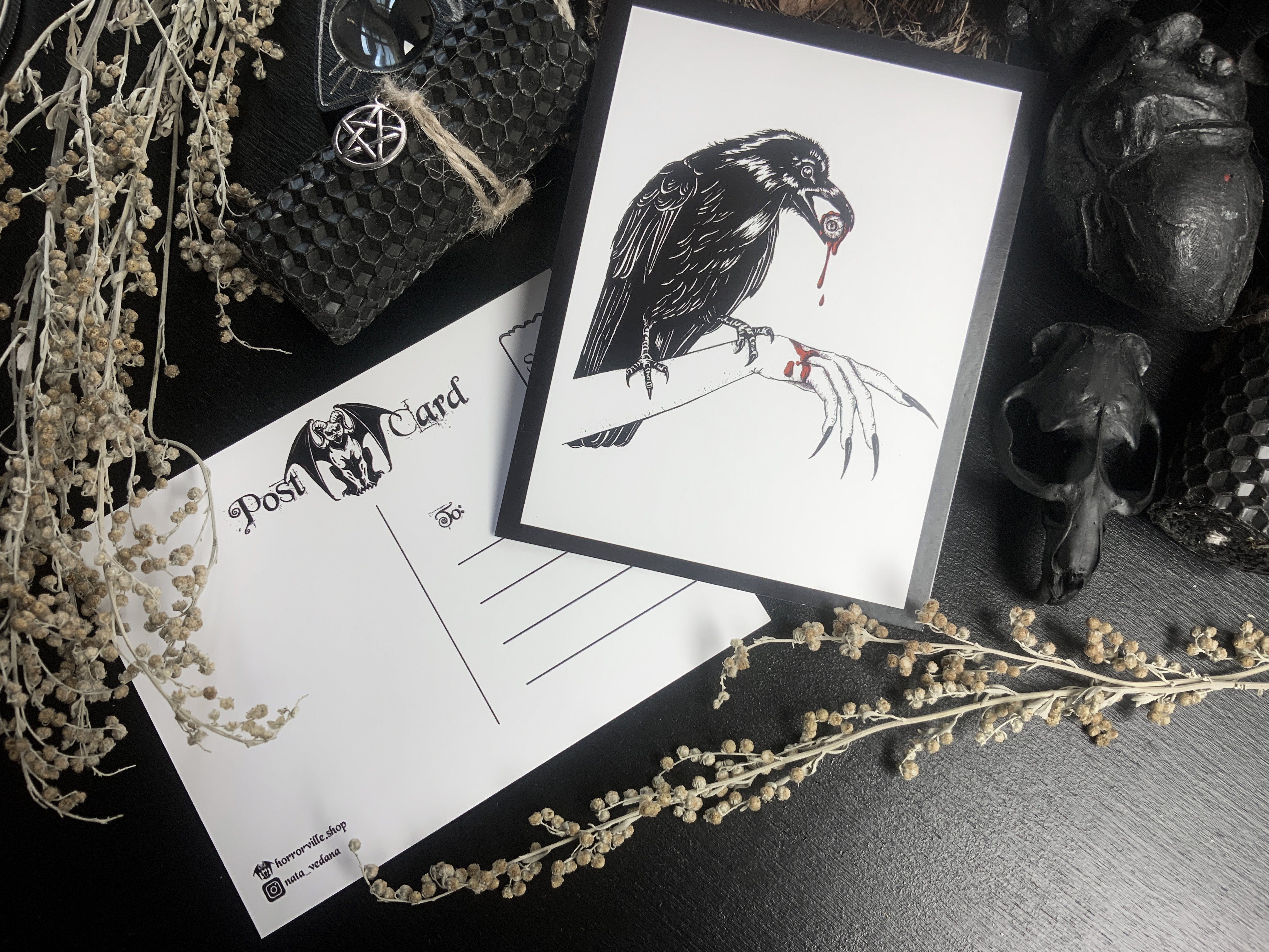 Postcard - Raven