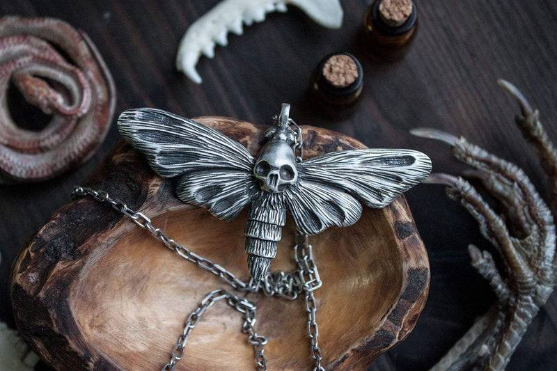 Silver Pendant "Death's Head Moth"