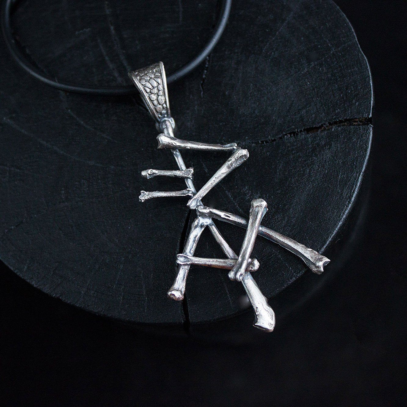 Silver pendant Rune spell luck and success