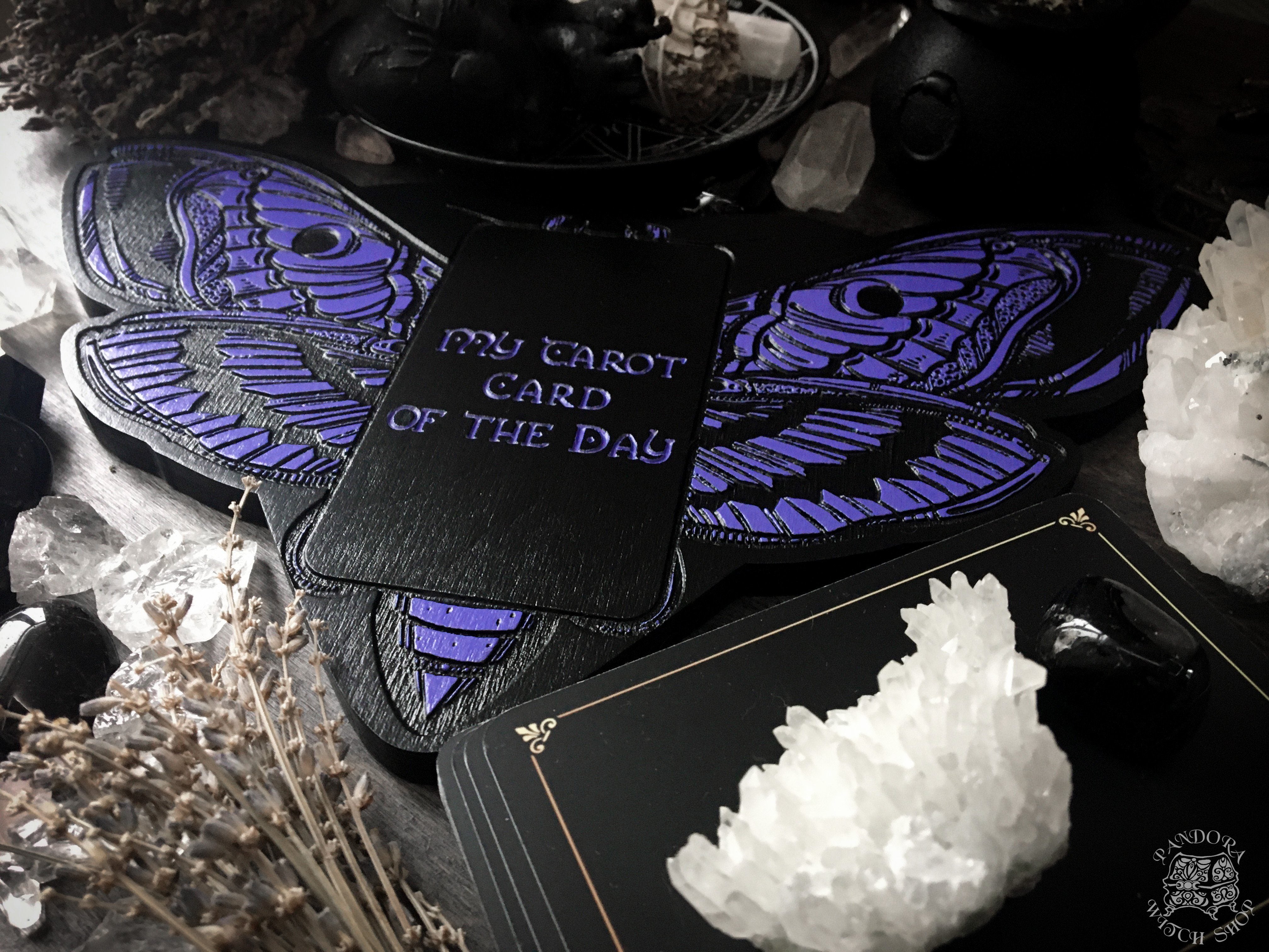 Tarot Board Card of the Day - BLACK AND VIOLET DEATH'S HEAD MOTH