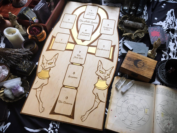 Tarot Spread Board Ankh - Gold