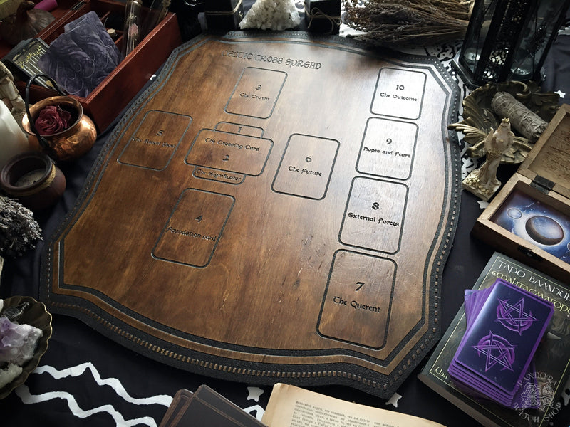 Tarot Spread Board Celtic Cross - Dark wood