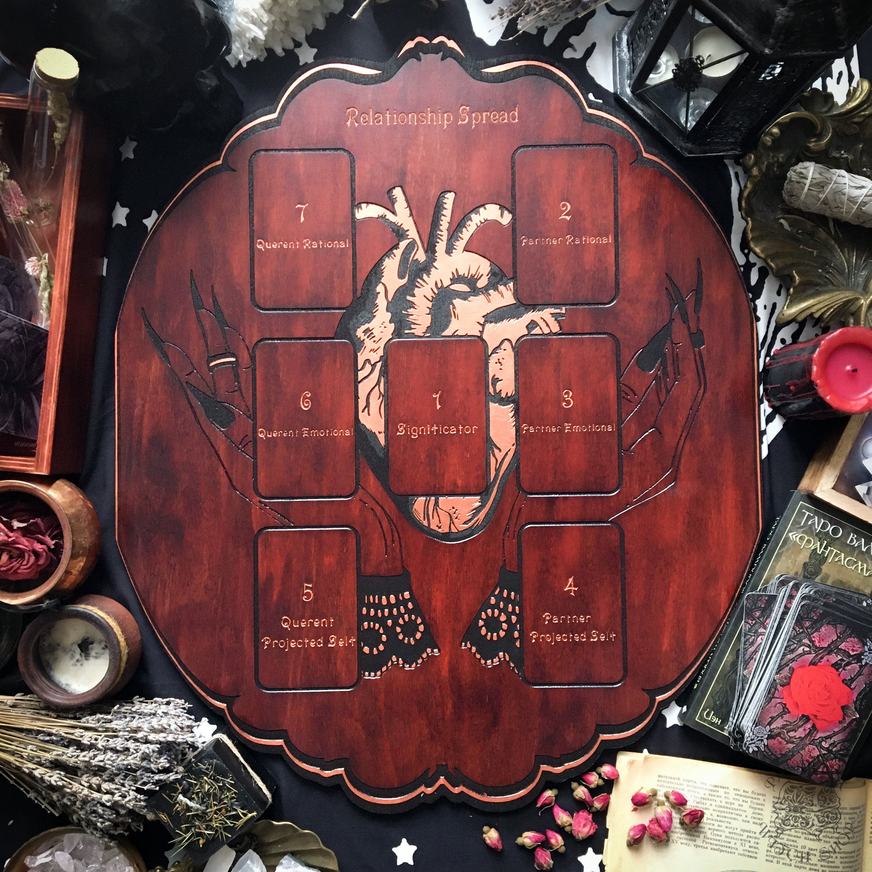 Tarot Spread Board Relationship - Copper Heart