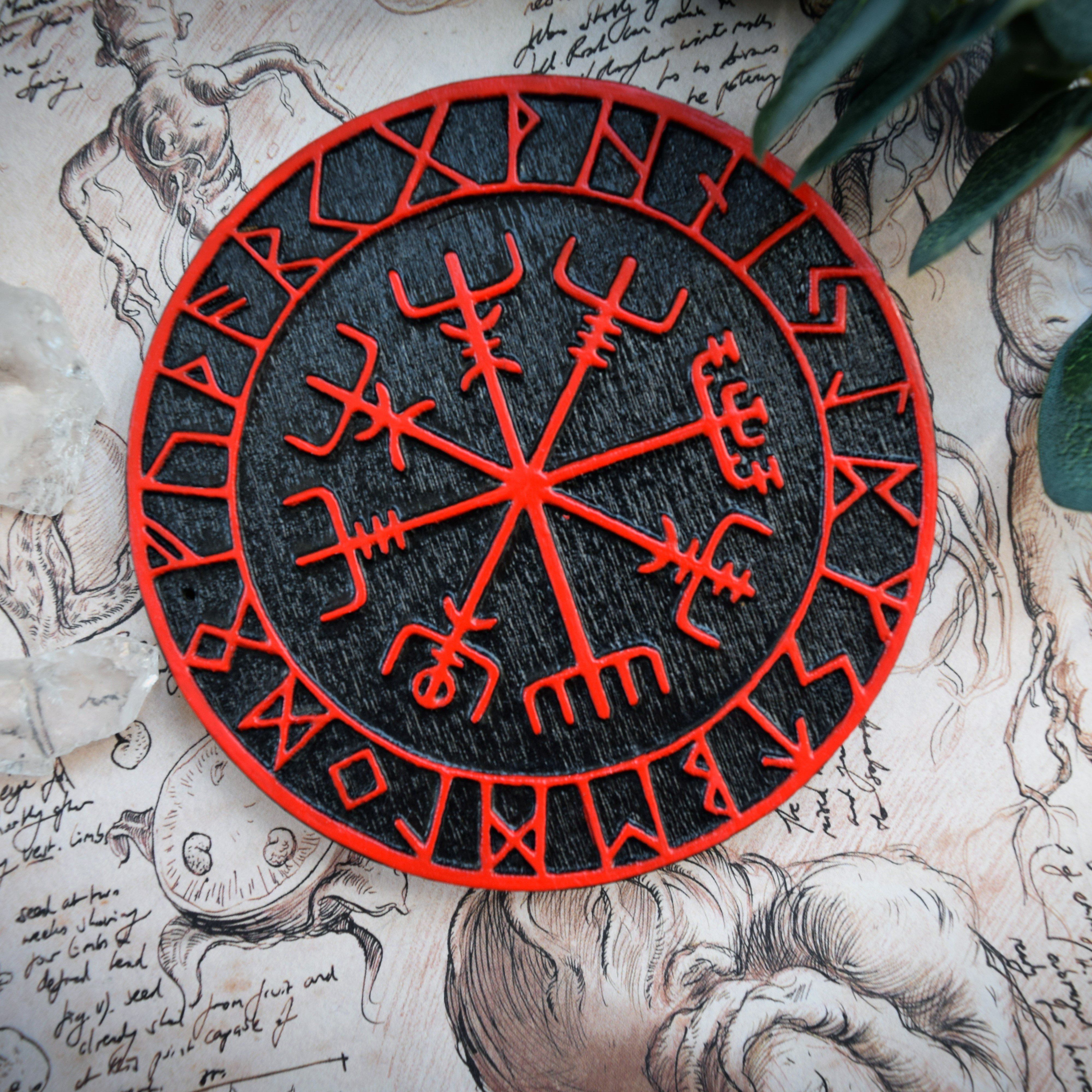 Vegvisir - Altar Pentacle - Black\Red