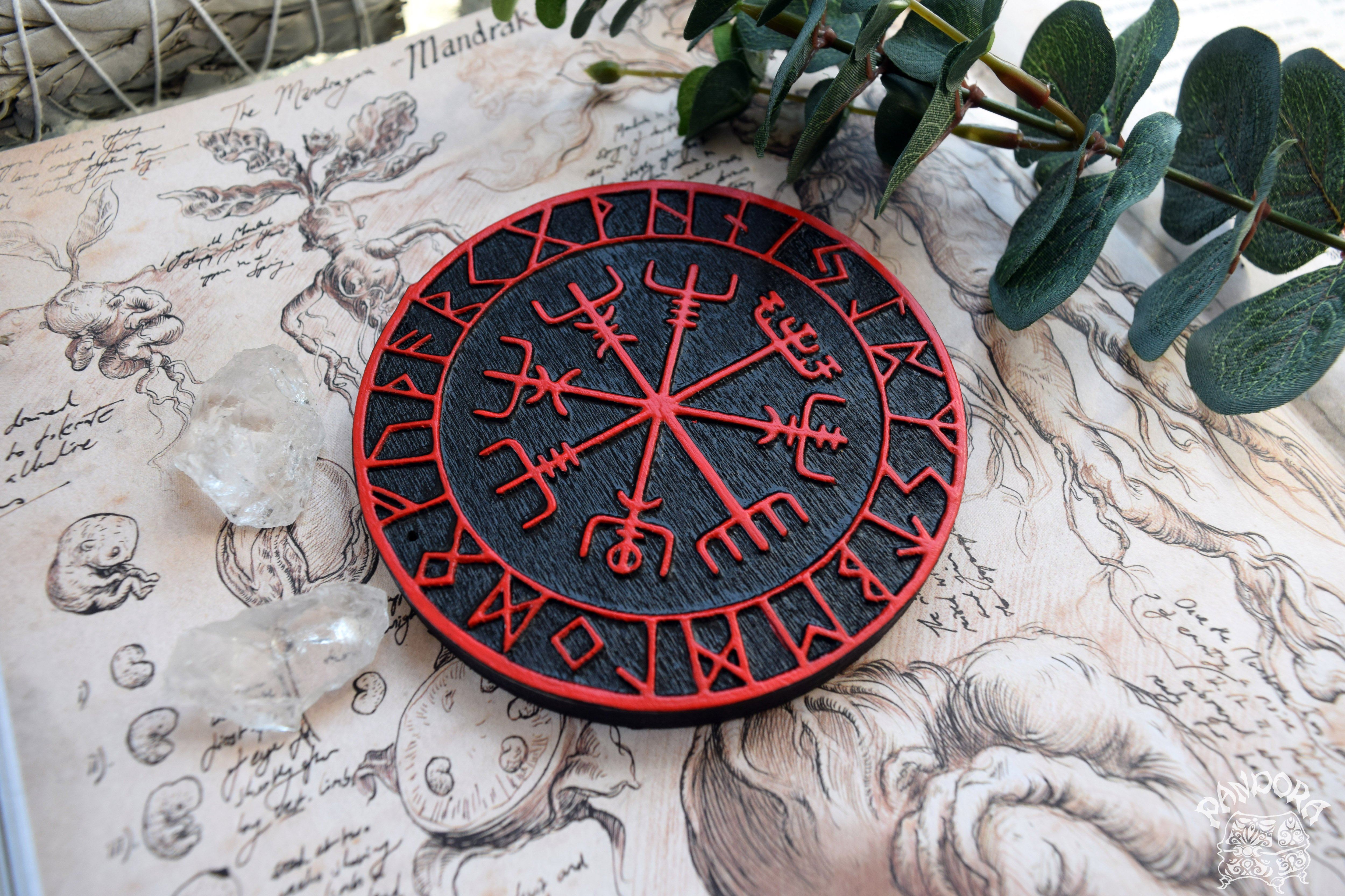 Vegvisir - Altar Pentacle - Black\Red